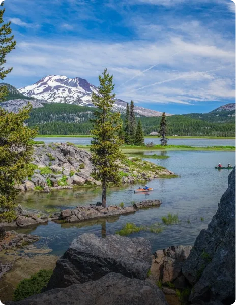 Rocky mountain lake landscape