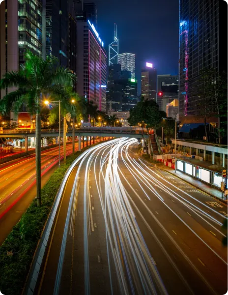City traffic at night